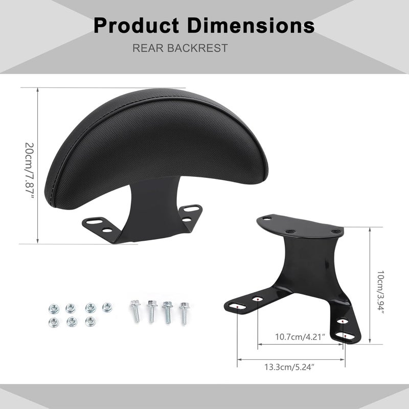 Minho Motorcycle Rear Backrest in Soft PU Leather Material Compatible with Chinese GY6 Scooter Moped Jonway Tank Sunl,C Type - Image 3